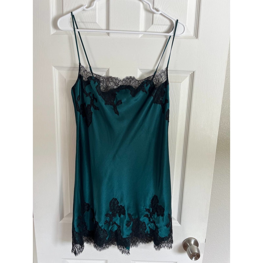 Victoria’s Secret• Lace Appliqué Satin Slip Chemise - Picture 3 of 13